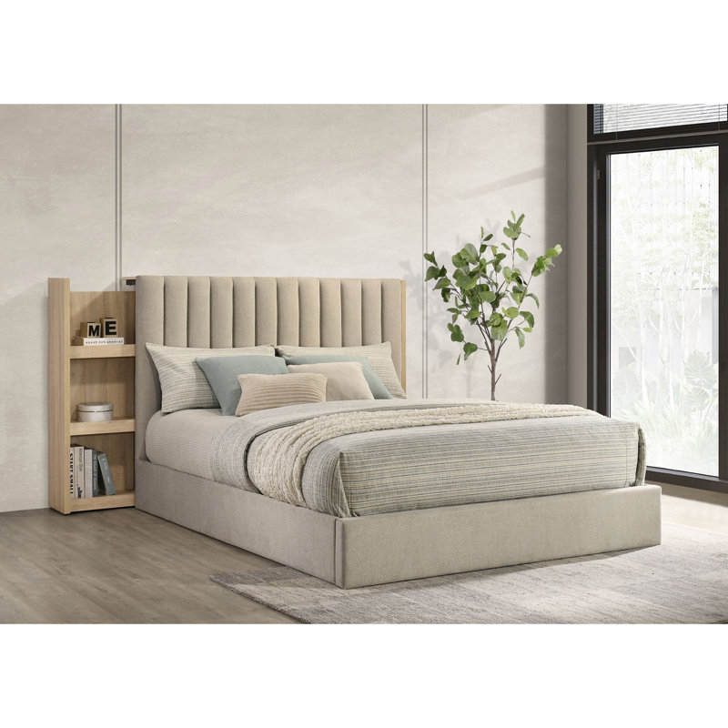 Light Oak Bookcase Storage Bed