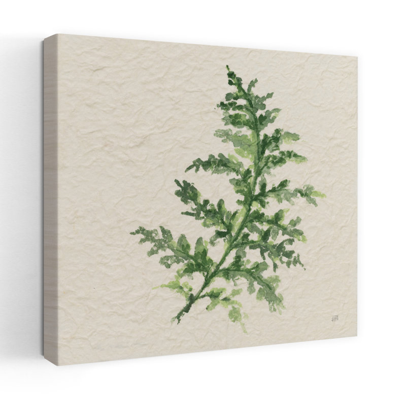 Fougère contemporaine Kozo II avec art botanique crème, H 24 po x l 24 po