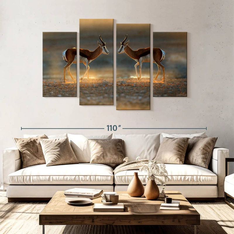 Brampt Springbok Antelopes, 54" H x 84" W