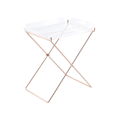 Cercie Clear Acrylic & Copper Finish Tray Table