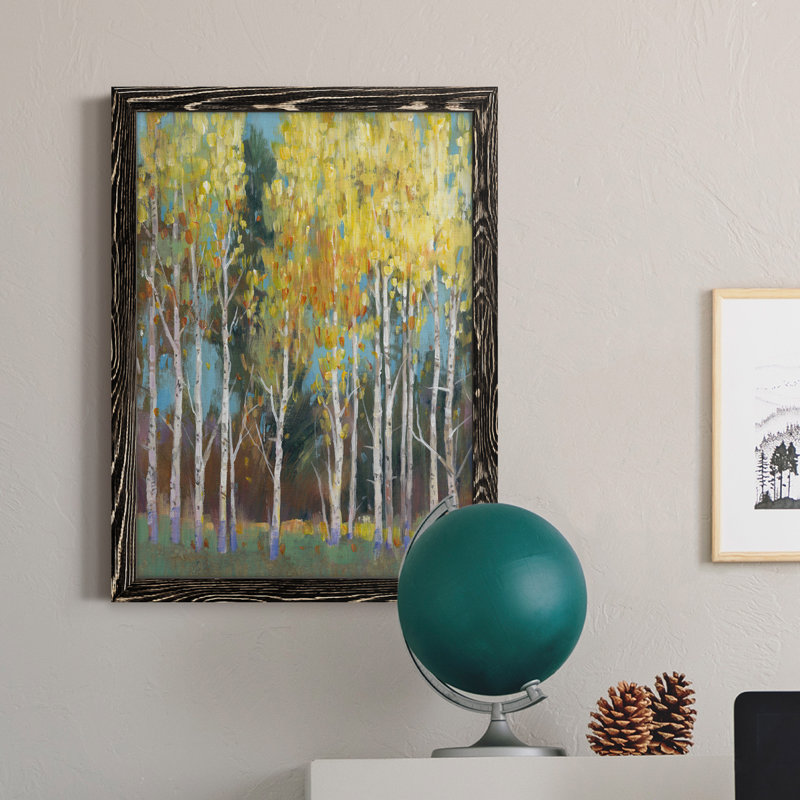 Aspen Grove II - reproduction d'art sur toile, Cadre noir