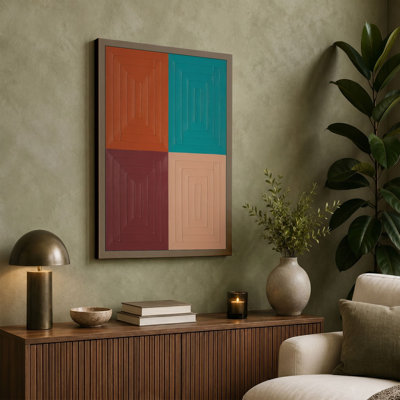 Four Colour Geometry Geometric - Wrapped Canvas
