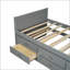 Lit plateforme multifonctionnel en bois avec bureau, tablette de rangement et lit gigogne pour optimiser l'espace-390391888