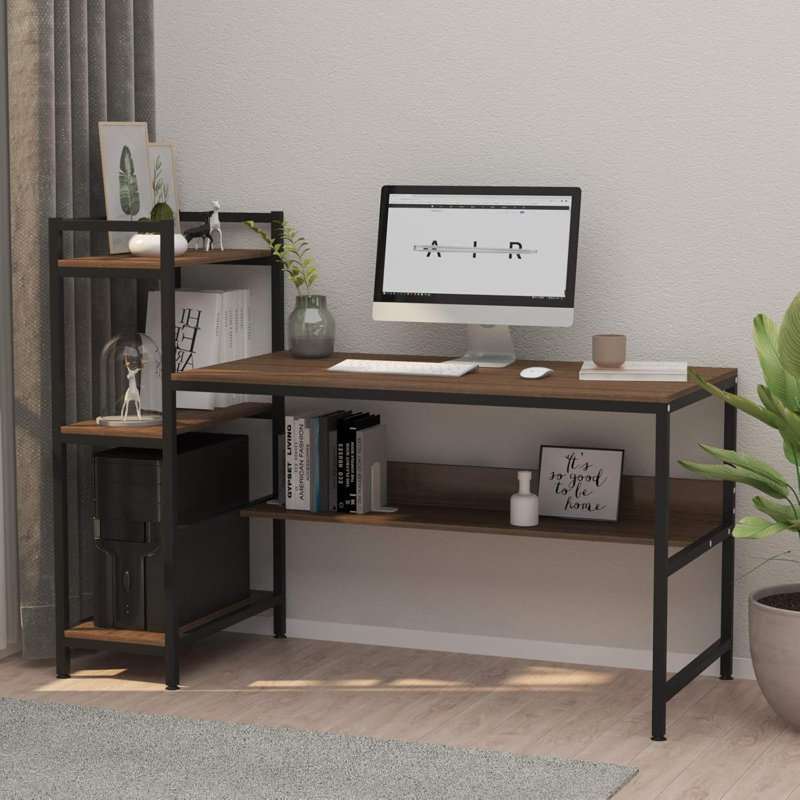 Ammaz Rectangular Computer Desk, Brown