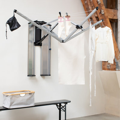 Brabantia Wallfix Wall Mounted Clothes Line with Protective Storage Box