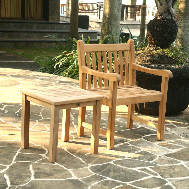 Kellan Teak Wood Patio Dining Set with Square Table