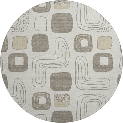 Premium Machine Washable Slesnick AMF1670 Geometric Rug