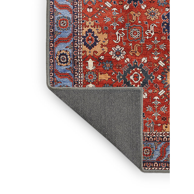 Tapis oriental rouge et bleu, Rectangle 4 pi x 6 pi