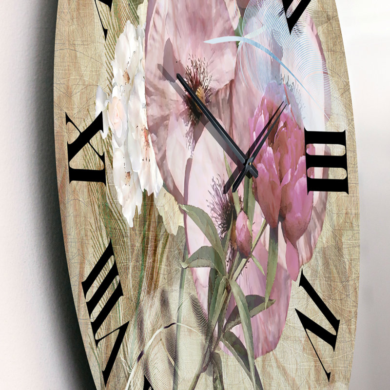 Iris Bouquet Floral Design - Horloge murale traditionnelle, Moyen