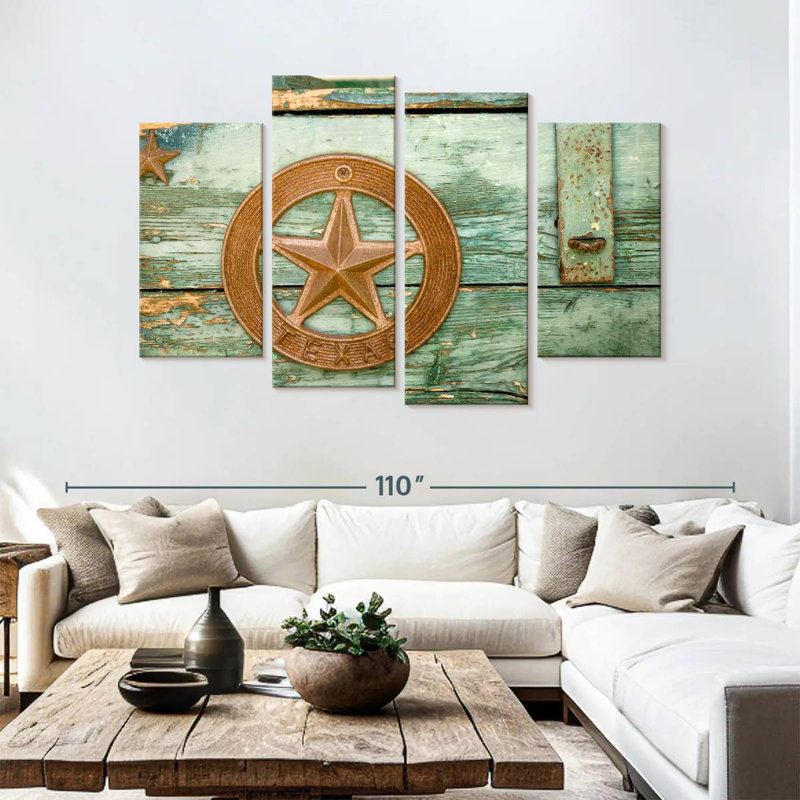 Lelar Rusted Texas Star, 54" H x 84" W