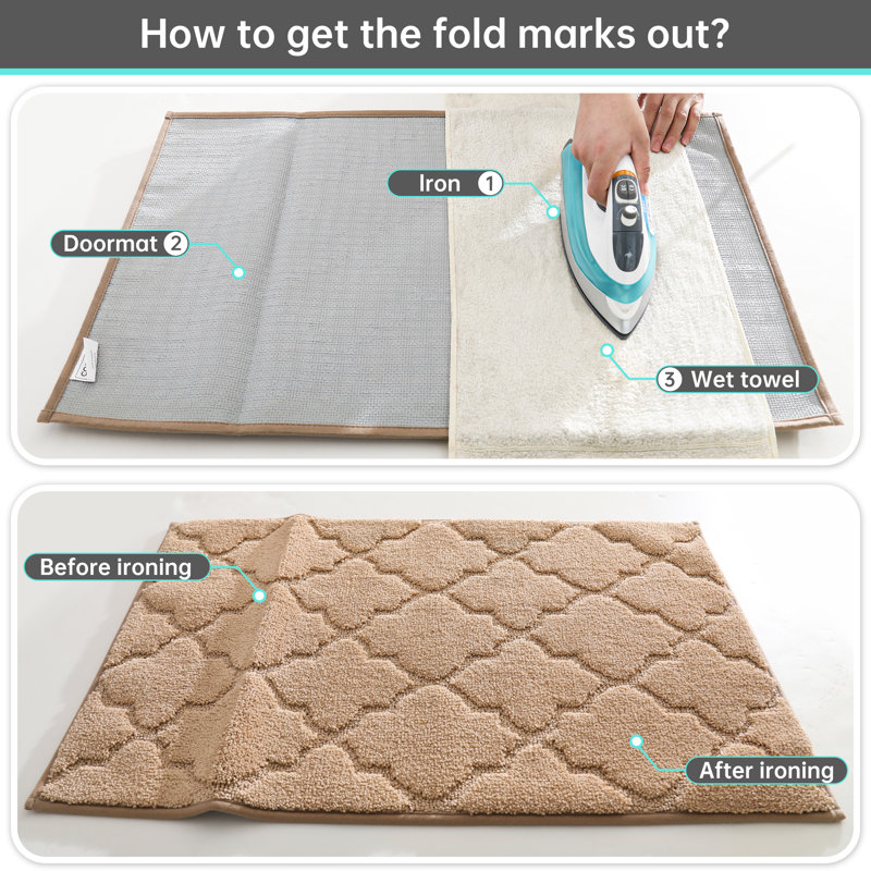 Non-Slip Geometric Doormat, 50.8cm W x 81.3cm L, Beige