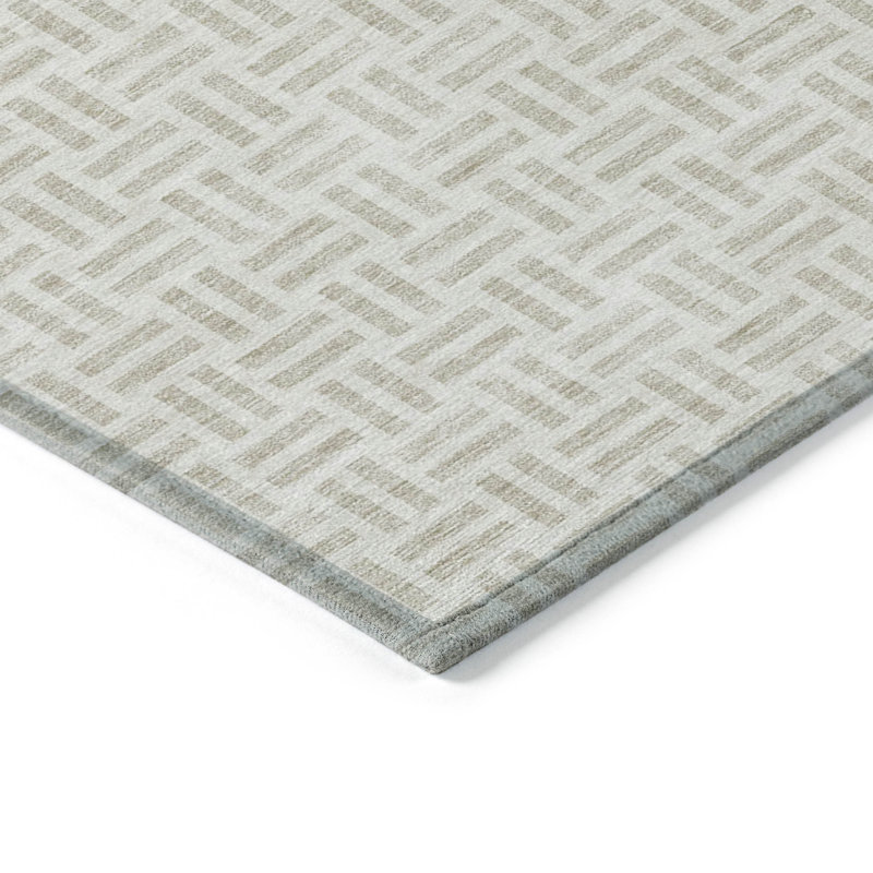 3' X 5' Geometric Washable Indoor Outdoor Area Rug