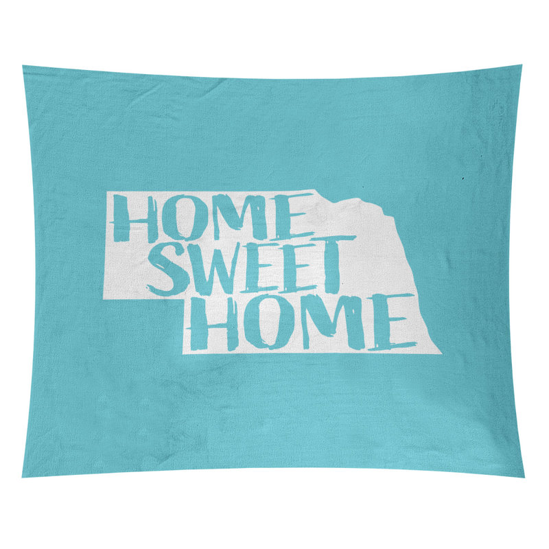 Tapisserie Home Sweet Nebraska, H 27,5 po x l 37,5 po, Bleu sarcelle