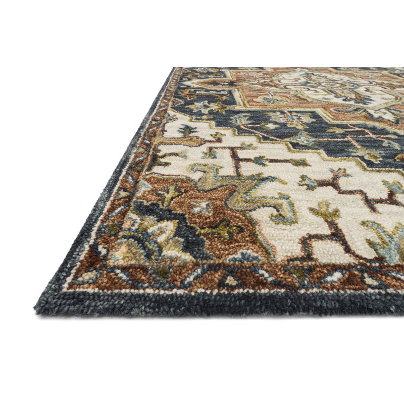 Barba Hand Hooked Wool Oriental Indoor Rug, Rectangle 2'3" x 3'9"