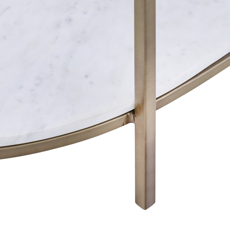 Luciana White Marble Top Console Table