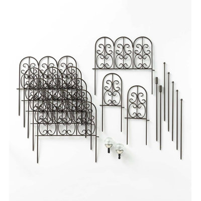 Black Metal Solar Montebello Lawn Edging Set