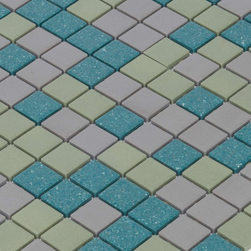 1" x 1" Ceramic Grid Textured Mosaic Wall and Floor Tile