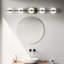 Éclairage de meuble-lavabo mural à DEL à 4 lumières de 28 po avec abat-jour en acrylique couleur sable sable, style écoénergétique et moderne pour armoires à miroir minimalistes, facile à installer