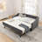 Twin Size Daybed With USB Charging & Pull-Out Extendable Bed, With Button On Back And Copper Nail On Waved Shape Arms-948942273