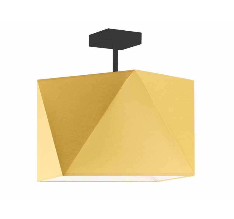 Demarian Fabric Semi Flush Mount, Yellow, Black