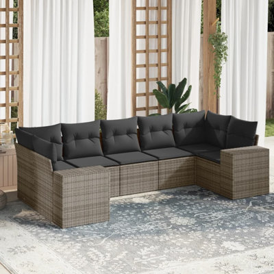 Ensemble de canapé modulaire en rotin PE 7 pièces Vidaxl