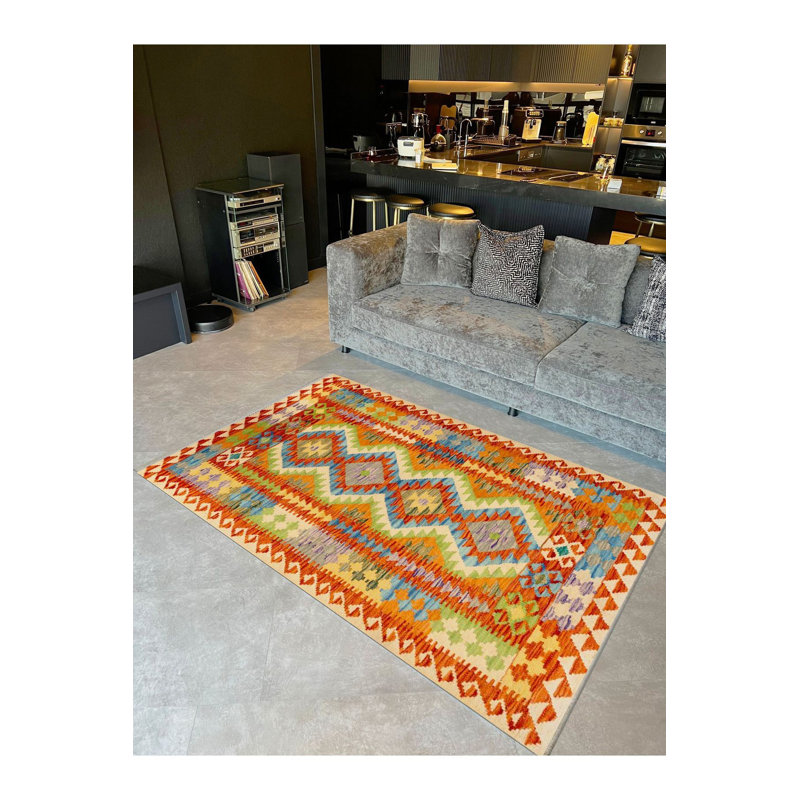 Tapis tissé à motif scandinave multicolore lavable à la machine, Tapis de couloir 2 pi 6 po x 9 pi 10 po