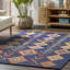 Tapis sud-ouest bleu marine touffeté fabriqué à la main à motif Hahn-393821384
