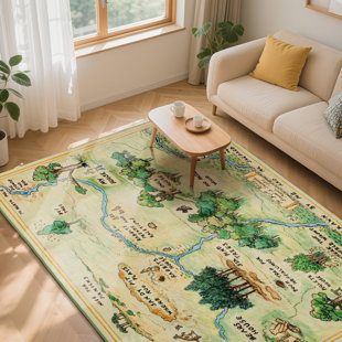 Tapis de chambre d'enfant pour enfant en bois lavable avec envers antidérapant 6 pi x 9 pi, vert clair
