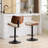 Walnut Bentwood Bar Stools Mid Century Modern Adjustable Counter Height Black Leather Upholstered 360°Swivel Bar Chairs For Kitchen Island/Dining Room/Cafe,Set -1798961925-1798961930