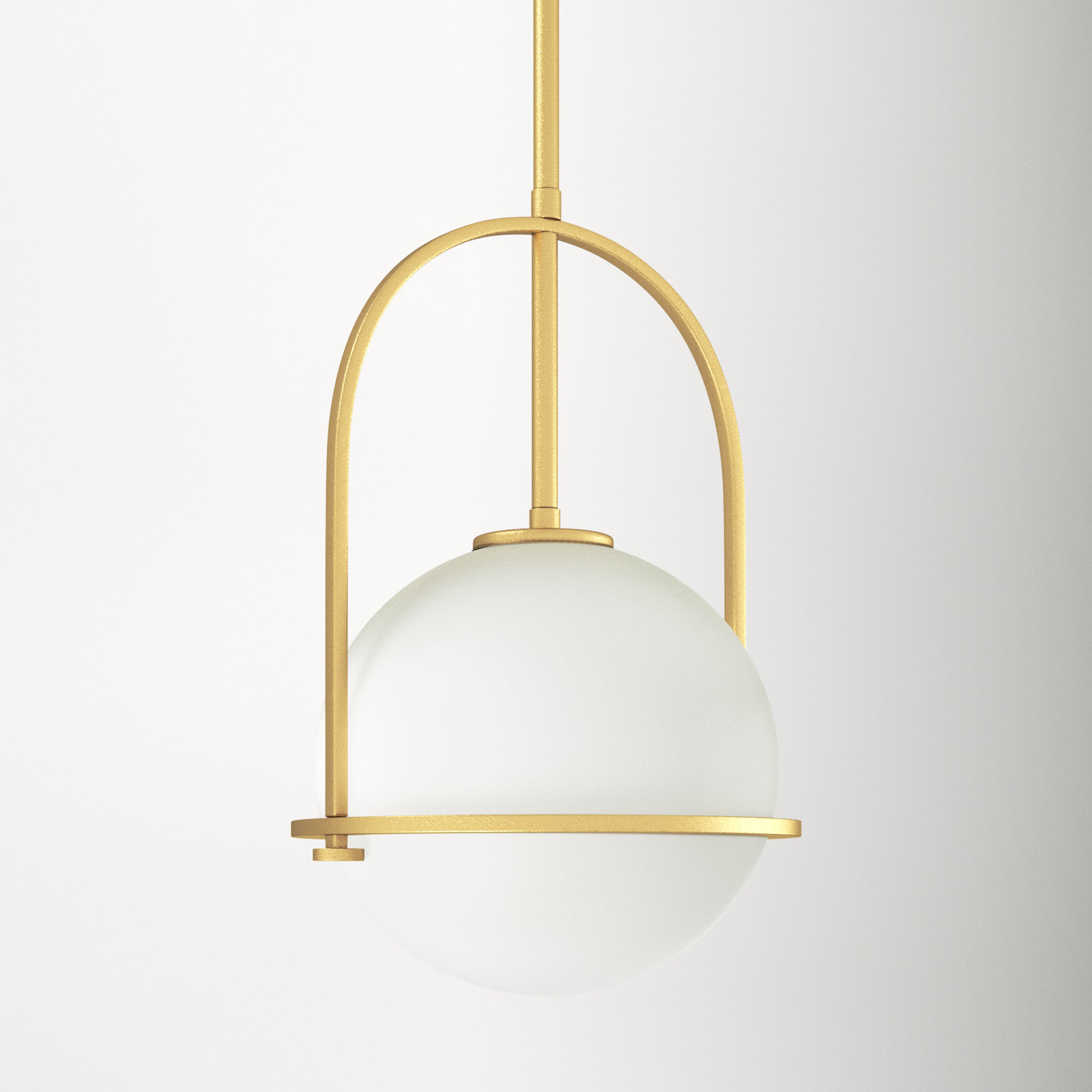 Arie 1-Light Steel Pendant with Globe Shade, 23" H x 15.5" W x 15.5" D, Heritage Brass