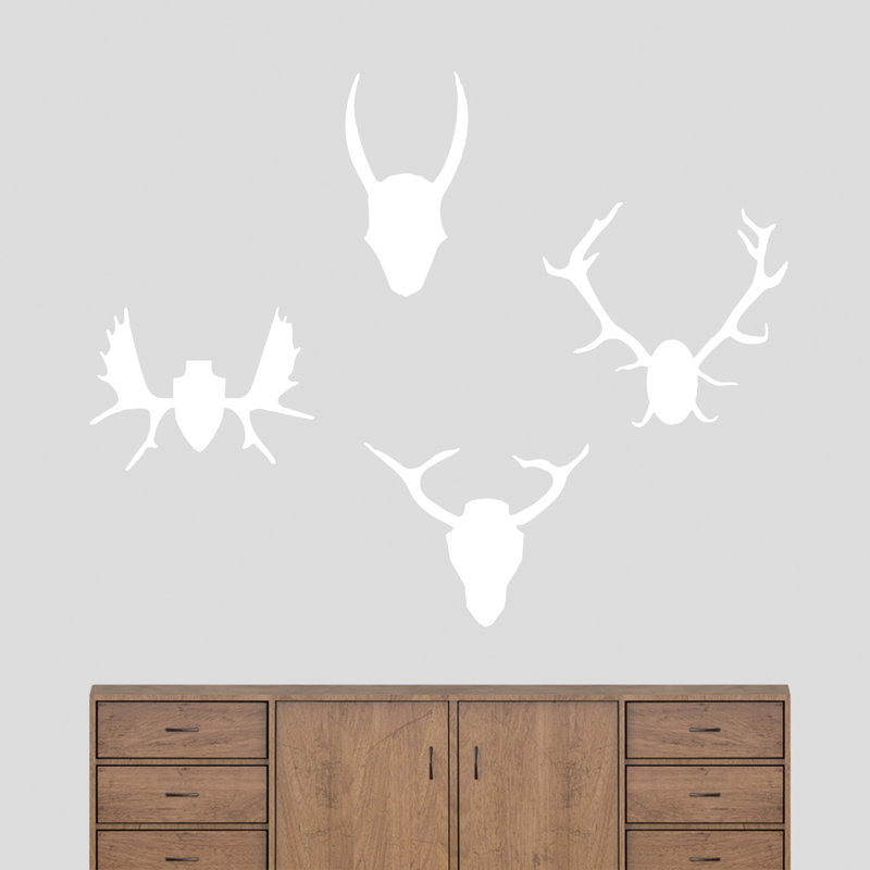 Décalcomanie murale antlers montage Petrucci, Blanc
