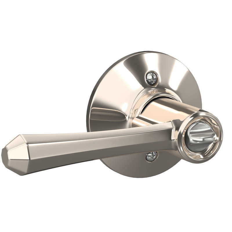 Dempsey Keyed Entry Lever with Plymouth Trim, Yes, Polished Nickel, Keyed Alike