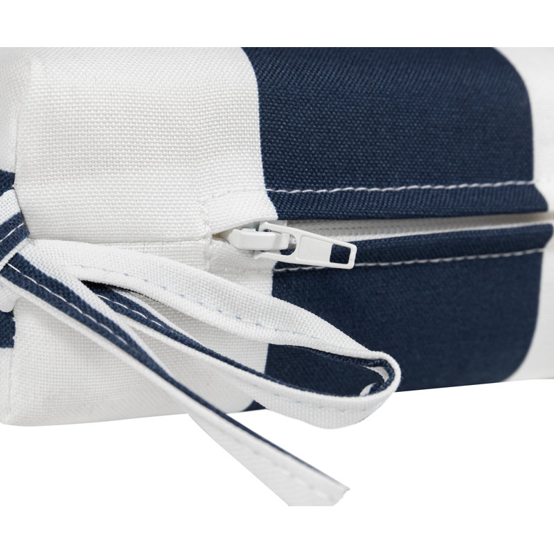 Outdoor 3'' Seat Cushion, Navy/White