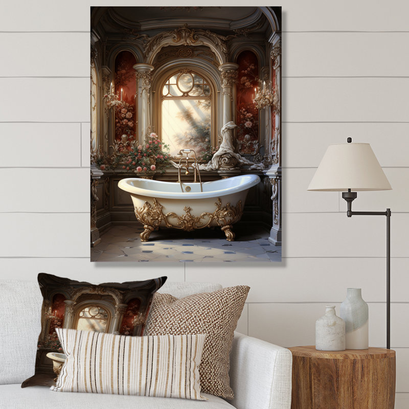 Daigo Bathroom Classic Marble II, reproduction d'art sur toile, H 32 po x l 24 po x P 1 po, Toile tendue