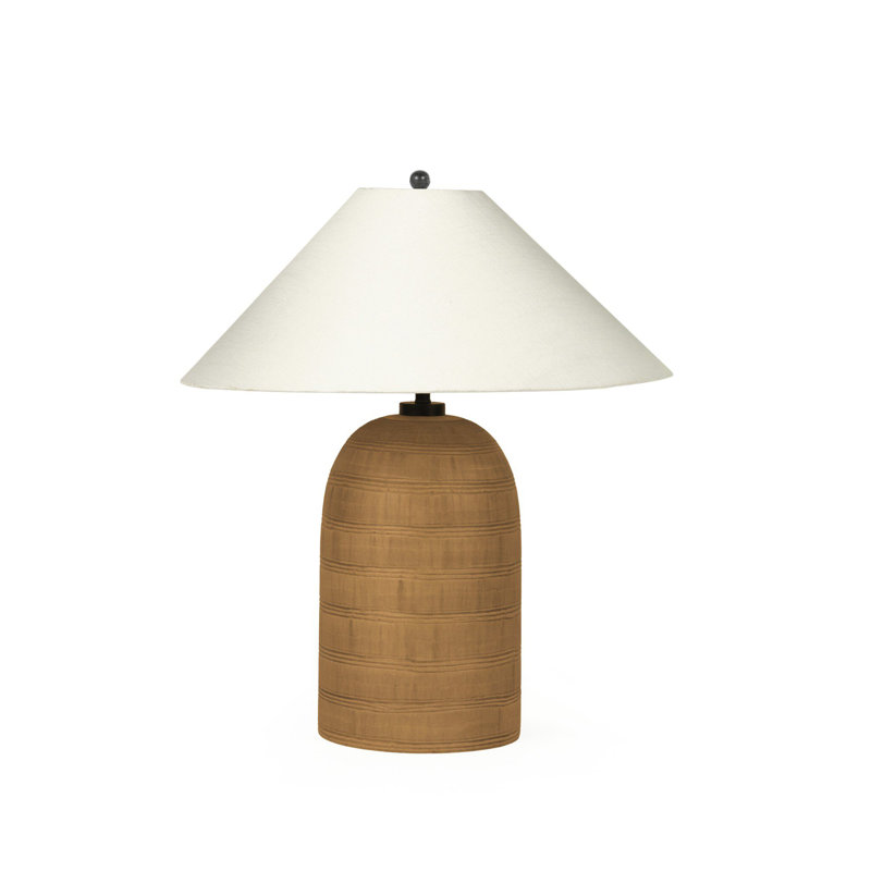 Brynner Table Lamp, Etched Amber Glass