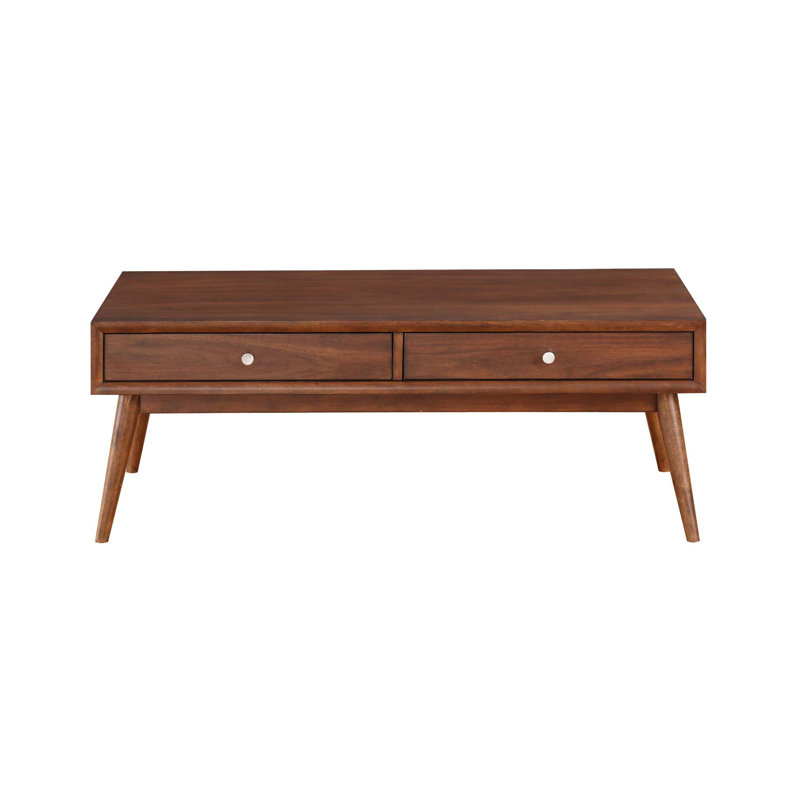 Table basse rétro 1 pièce de style moderne avec meubles en bois plaqué 2 tiroirs