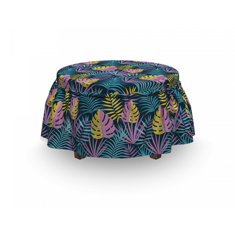 Housse pour repose-pieds de feuilles exotiques