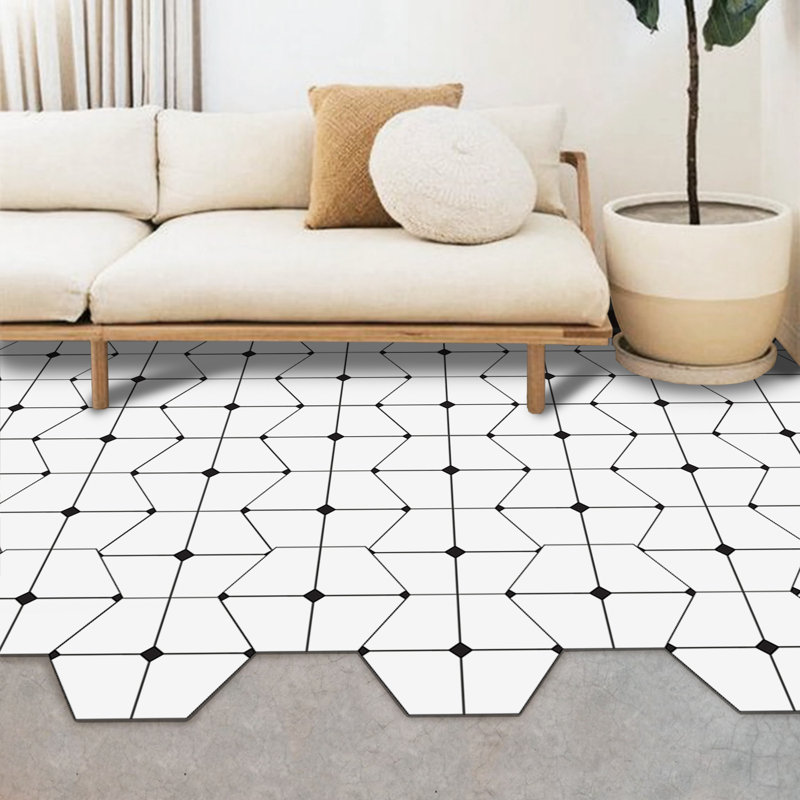 Carrelage de sol hexagonal en vinyle 11,8 po x l 9,8 po L 11,8 po x l 9,8 po