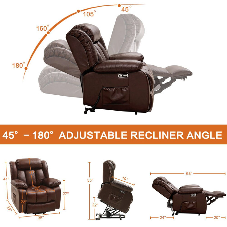 9181 Three Motor Recliner Chair with Lumbar Support(Lay Flat)