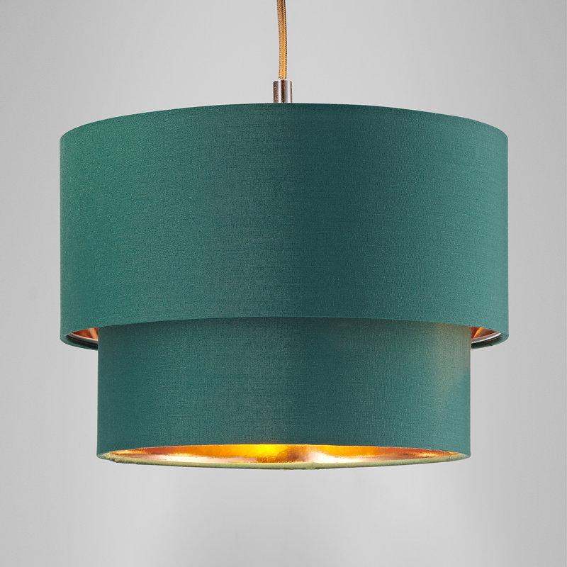 Cotton Drum Pendant Shade ( Screw On ), Green, 18" H x 25" W x 25" D