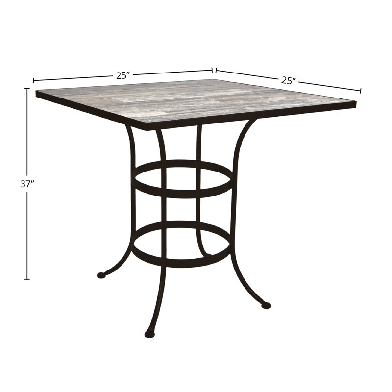 Tables Outdoor Square Bar Table, Graphite, Summit Gray