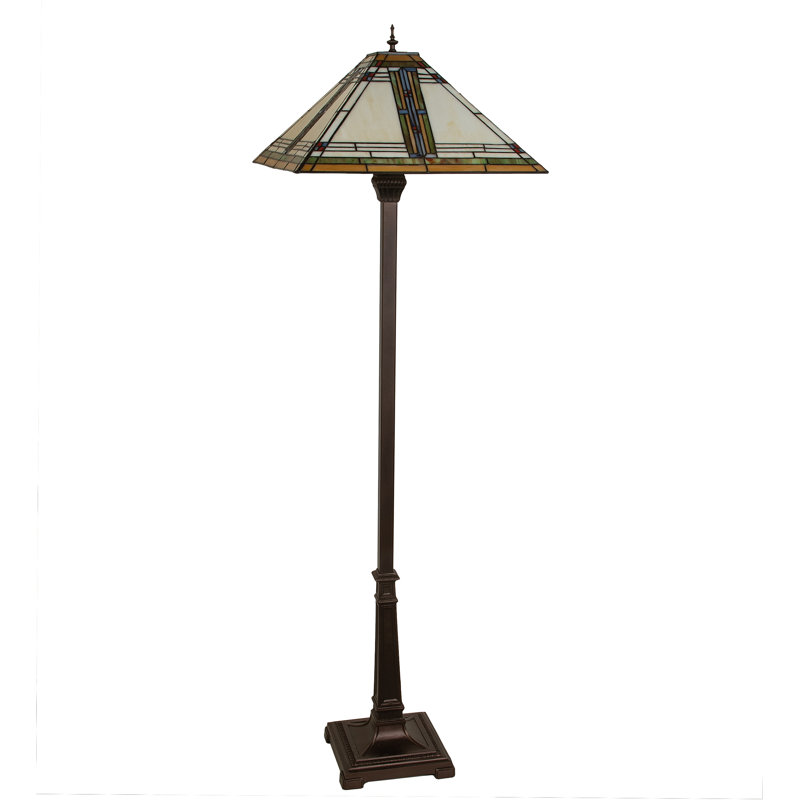 Mahogany Bronze Stained Glass 66'' Floor Lamp