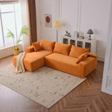 108*68 Inch Extra-Deep Modular Sofa, Cloud Sofa, 4-Person Sofa, Sitting And Sleeping, Living Room Chenille Modular Sofa, No Need To Assemble