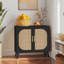 Buffet de ferme durable avec rangement cloisonné et portes en rotin pour une vie organisée-2095029276