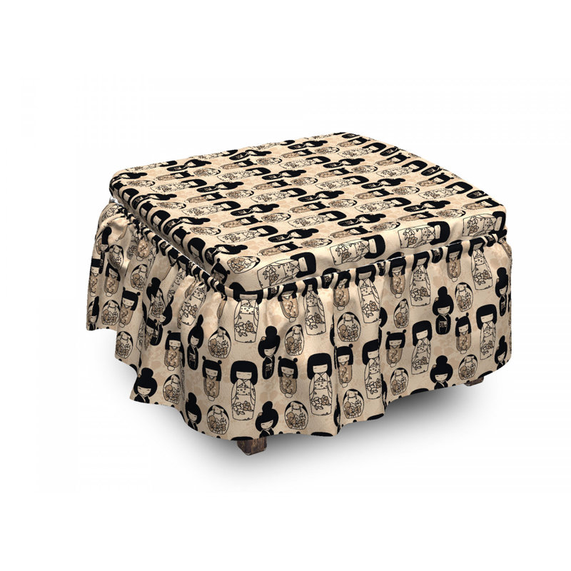 Housse pour repose-pieds little kokeshi
