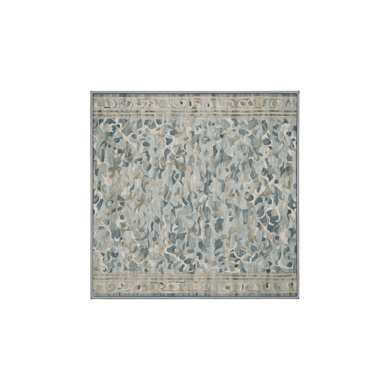 Tapis gris lavable à la machine, Carré 5 pi
