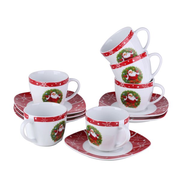 SET OF 2 SAME PRINTED KITCHEN TOWELS (15 x 25) COFFEE CUPS STACK by AM