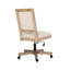 Chaise de bureau rustique beige et naturelle avec fonction pivotante et siège réglable en hauteur avec options de pivotement et de levage