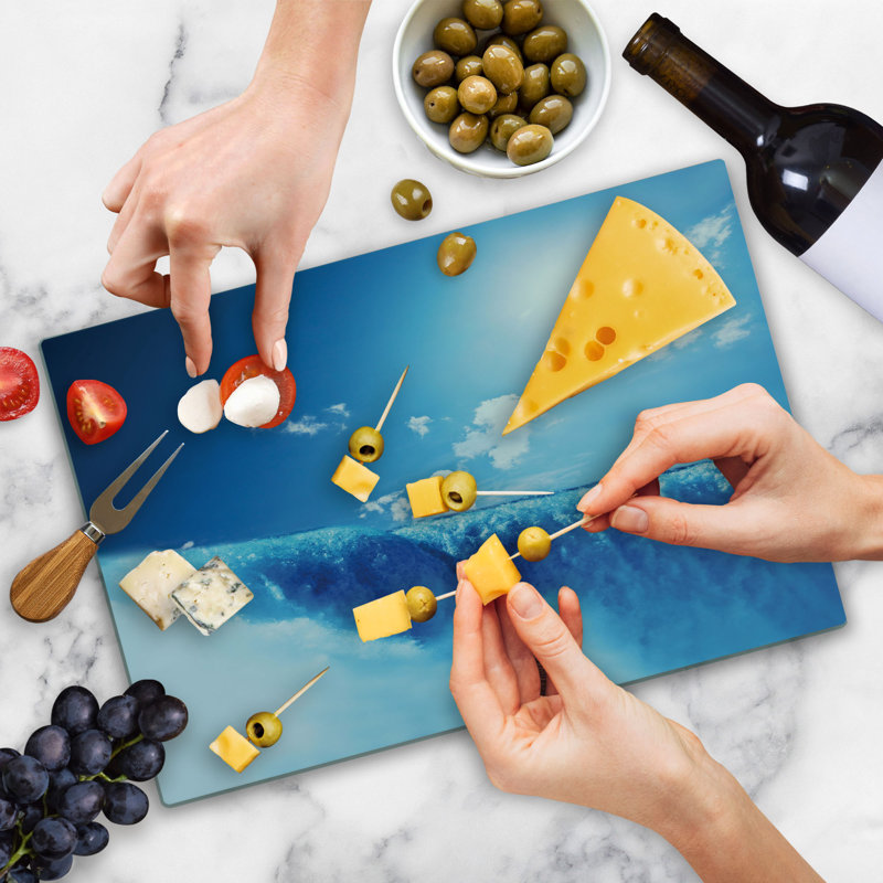 Ambesonne Blue Cutting Board Large Niagara Falls Landscape Blue