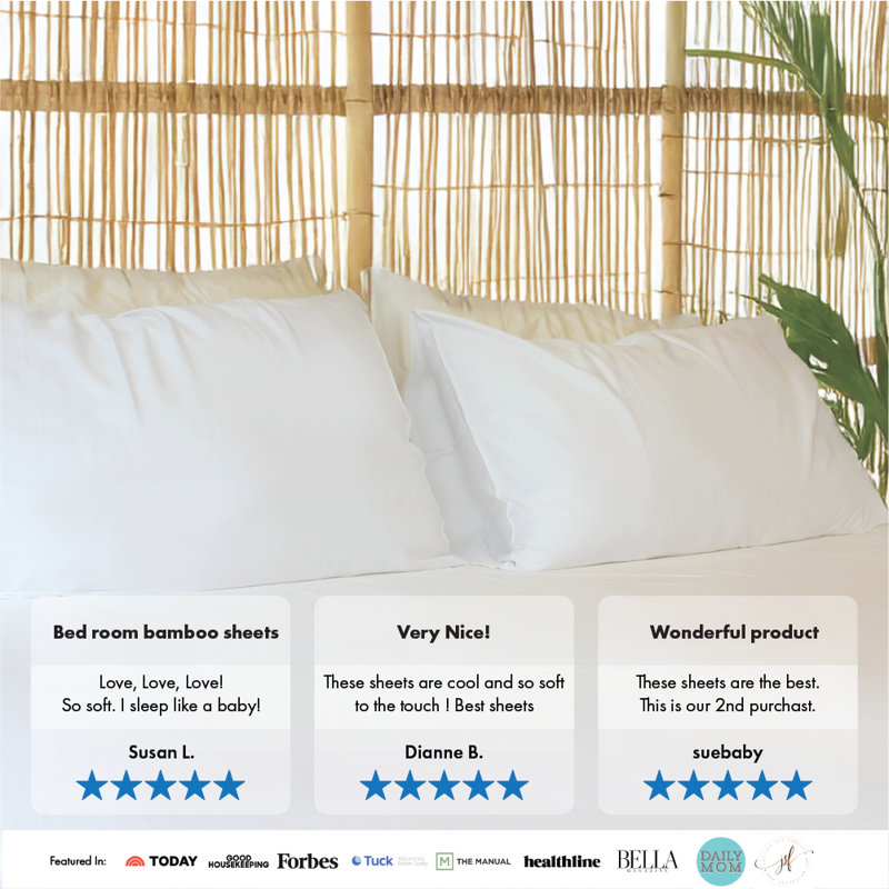 Cool Lazy Rayon From Bamboo Sheet Set, (Stone), Full XL Sheet Set, White